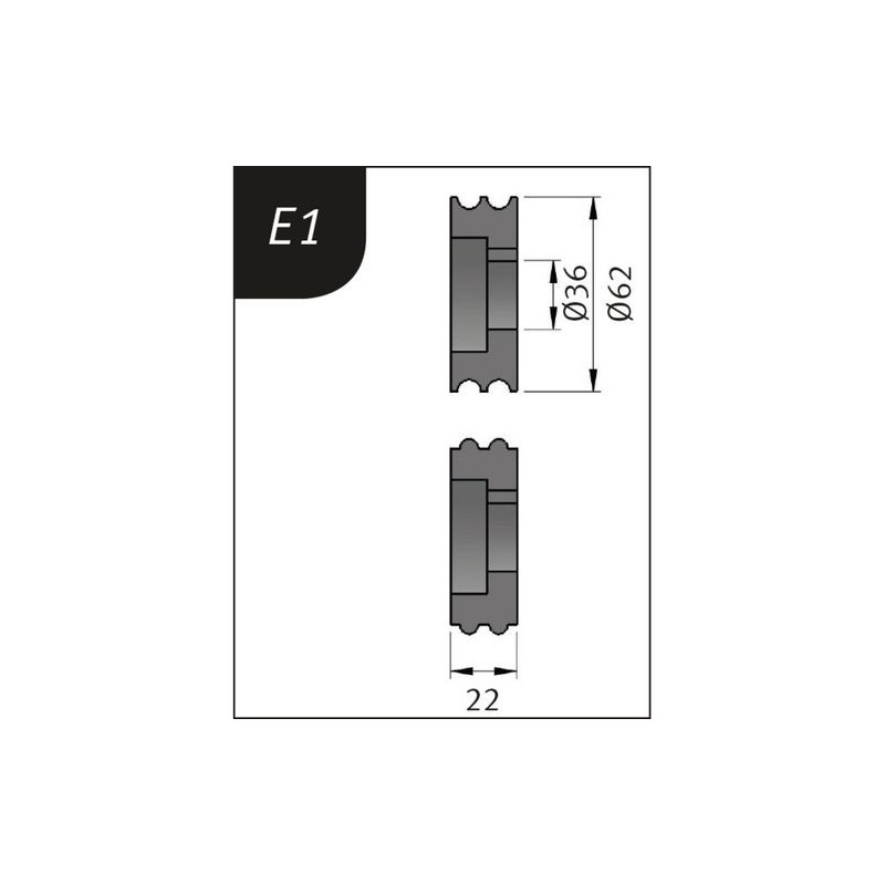 Set de role de indoire tip E1, Ø 62 x 26 x 22 mm METALLKRAFT Germania - 15