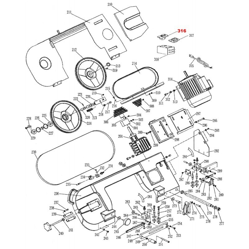 Comutator pentru ferastrau cu banda BS712SW