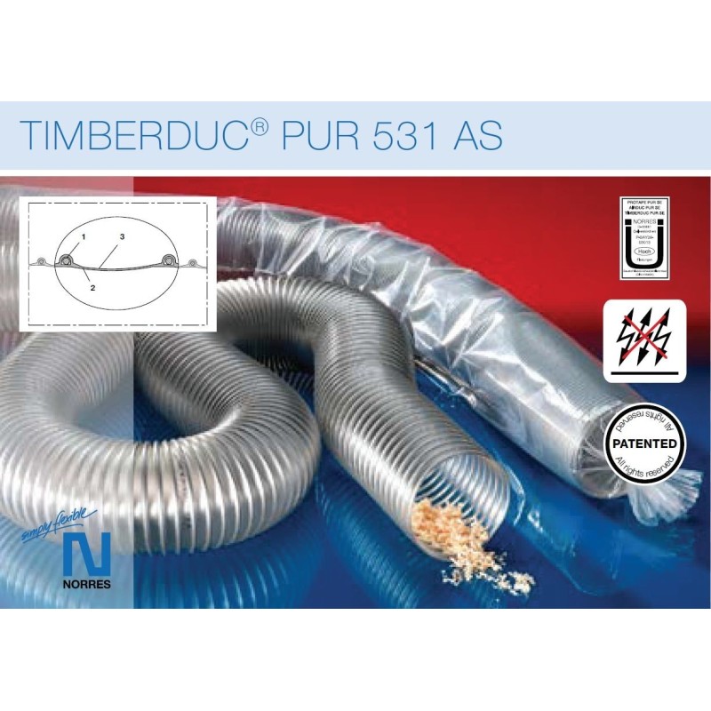 Furtun de aspiratie NORRES TIMBERDUC PUR 531 AS furtun flexibil Ø 140 mm furtun WINTER HOLZTECHNIK Germania - 1