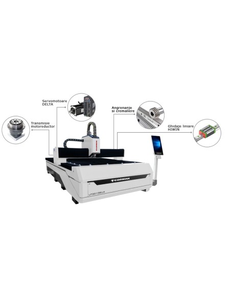 Masina de taiat cu laser FIBER LF3015EP4 - 1500 x 3000 mm - 3000 W, Reci CORMAK - 1