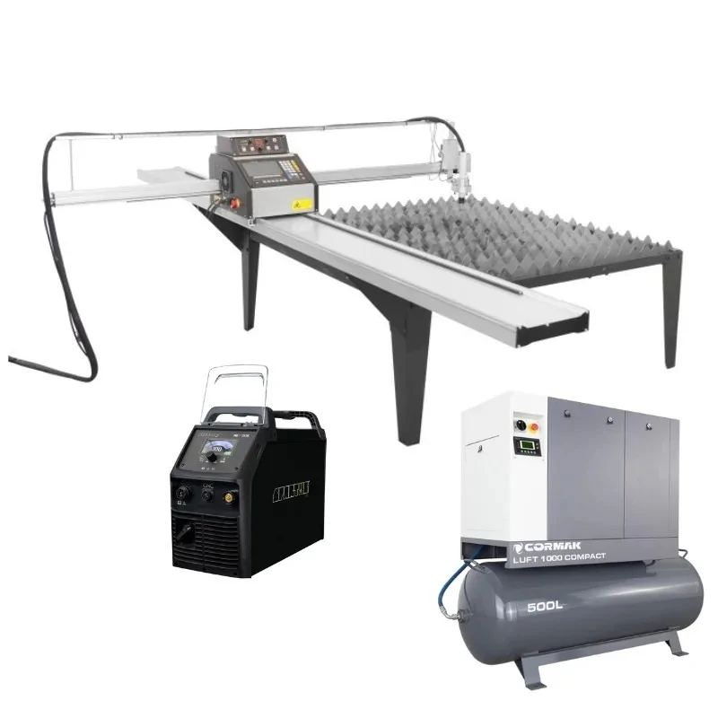 Arzator cu gaz de plasma ZZ 1500x3000 + compresor Luft 1000 + sursa SPARTUS ProCUT 125CNC CORMAK - 1