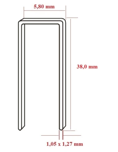 Capse tip U 90, lungime 38mm, pentru fixare lemn