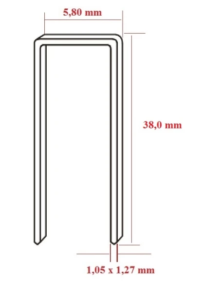 Capse tip U 90, lungime 38mm, pentru fixare lemn