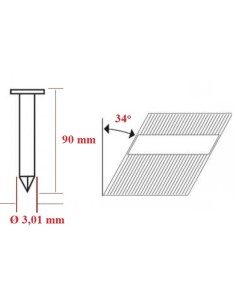 Cuie RN 34° 90mm - Fixare solida pentru proiecte lemn