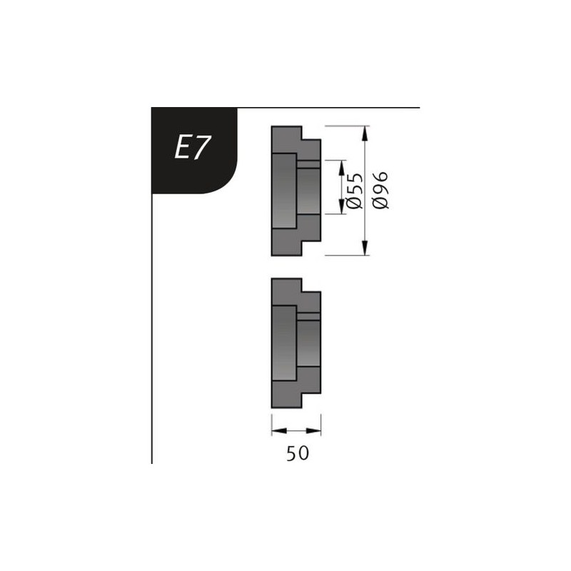 Biegerollensatz Typ E7, Ø 96 x 55 x 50 mm0