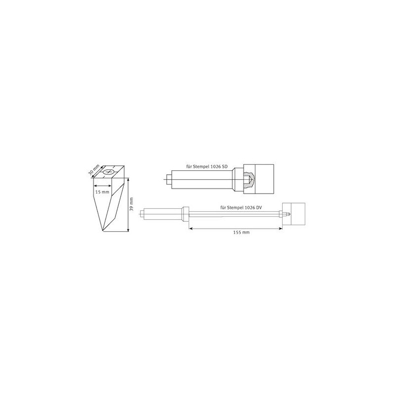 Ersatz-Kohle 30", gebohrt mit M 10 Gewinde für 1026 DV und 1026 SD0