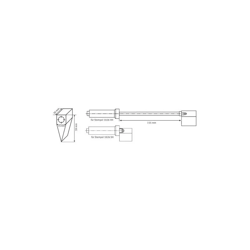 Carbune de rezerva 30°, gaurit lateral cu filet M 10 pentru 1026 SH si 1026 VH - 1