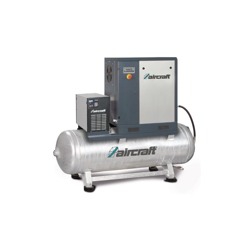 Compressor cu surub cu transmisie prin curea cu nervuri pe recipient cu uscator de aer frigorific atasat A-PLUS 16-10-500 K AIRC