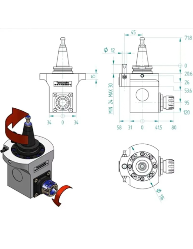 Unitate CNC ISO30 ER25, precizie maxima, viteza 12.000 rpm