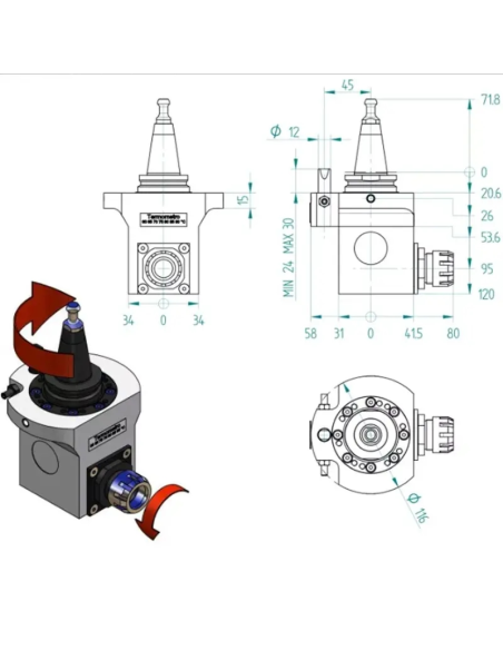 Unitate CNC ISO30 ER25, precizie maxima, viteza 12.000 rpm