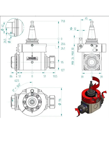 Unitate CNC ISO30, eficienta pentru prelucrari industriale