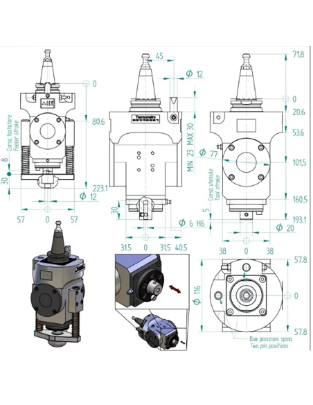 Unitate CNC ISO30 Cutit Oscilant, Precizie Industriala