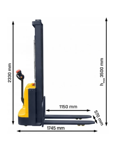 Stivuitor electric Q10E35, ridicare 3500 mm, incarcare 1000 kg