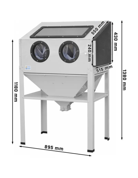 Masina de sablat cabina 220 L - deschidere laterala KDP200