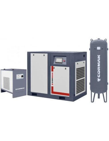 Set de compresoare THEOR 50 cu invertor - 37kW - 7000 L min.   dezumidificator IZBERG N50S   cilindru vertical de 500L