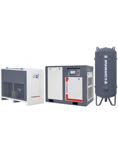 Set de compresoare THEOR 50 cu invertor - 37kW - 7000 L min.   dezumidificator IZBERG N75S   cilindru vertical de 1000L