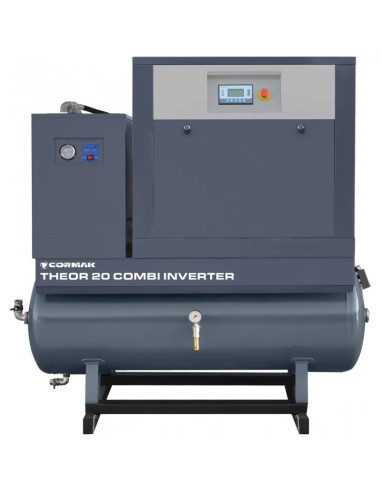 Kit THEOR 20 COMBI-500 cu invertor - 15kW - 2000 L min. - Compresor cu surub THEOR 20   Dezumidificator N20S   Cilindru 500 l