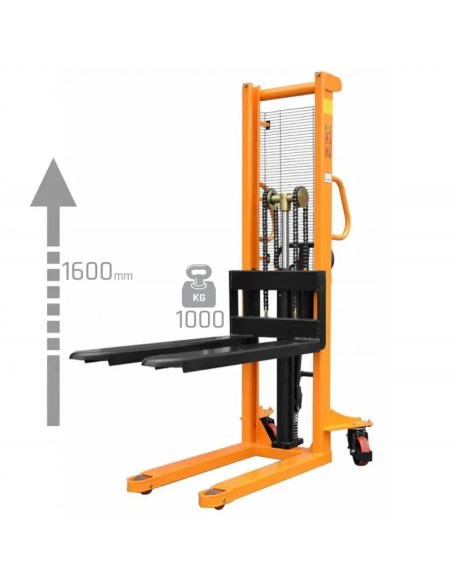 Stivuitor manual 1000 kg, liftare 1600 mm, stabilitate