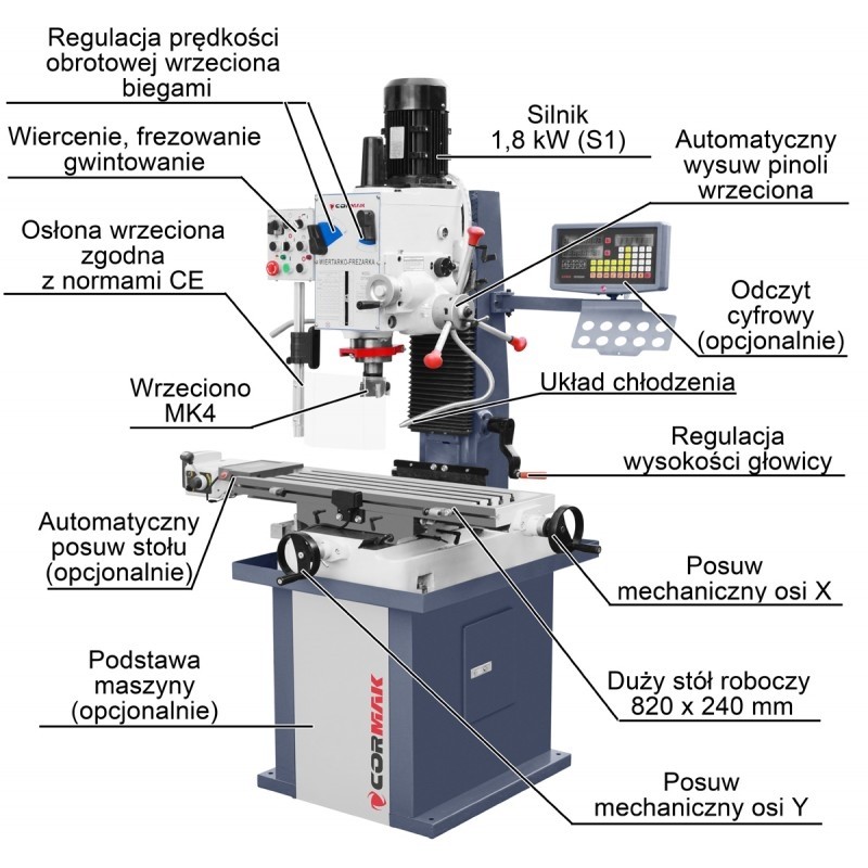 Masina gaurit frezat Cormak ZX 7045 B1 pentru precizie