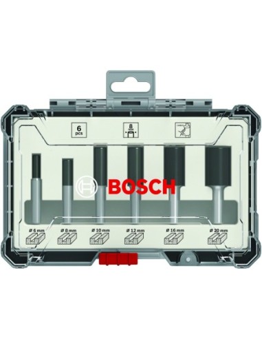 Set freze Bosch, profilare precisa cu tije 8mm