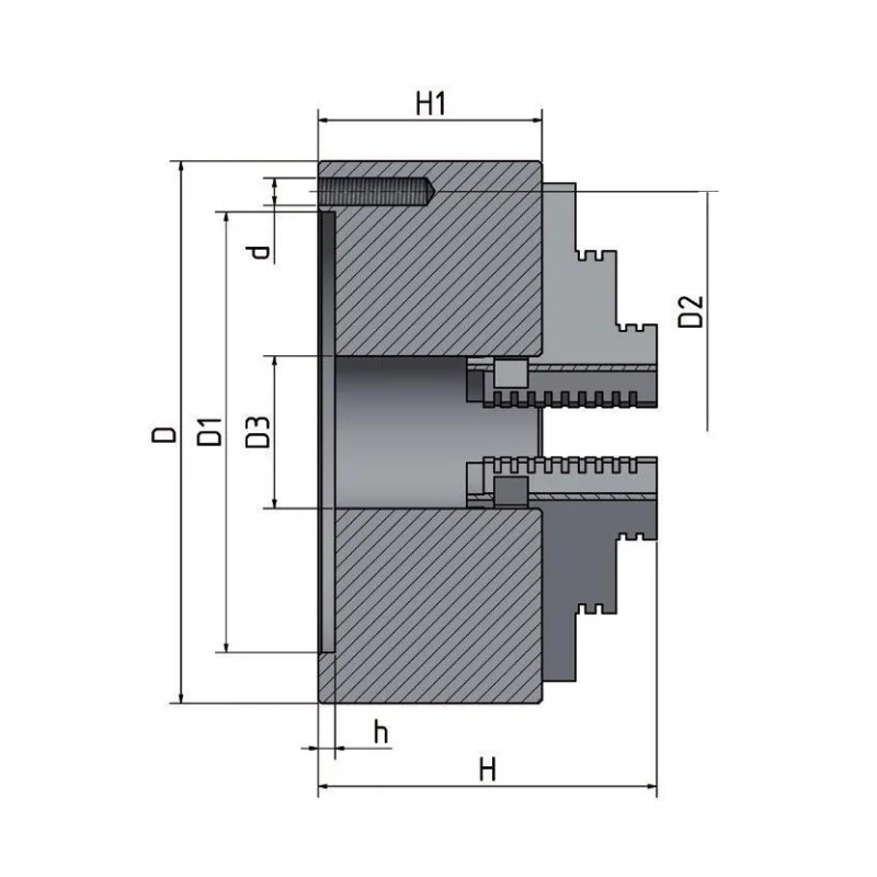 Universal cu 4 bacuri cu fixare centrica DIN 6350, D80 OPTIMUM Germania - 2