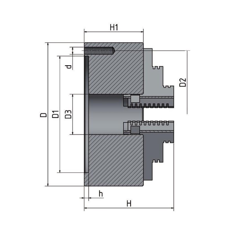 Universal 4 bacuri DIN 6350, concentricitate 0.05mm