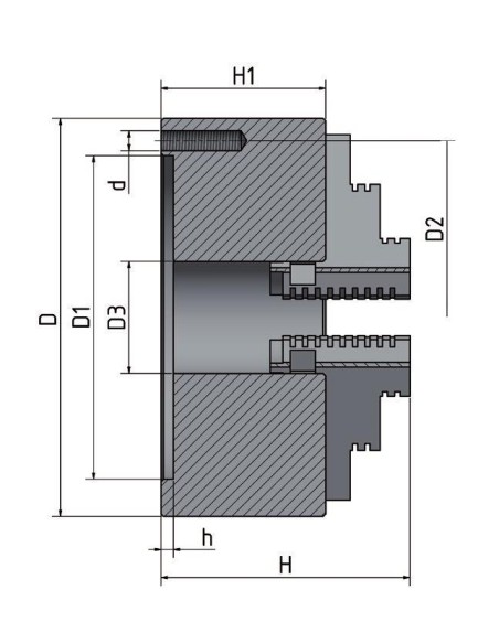 Universal 4 bacuri DIN 6350, concentricitate 0.05mm