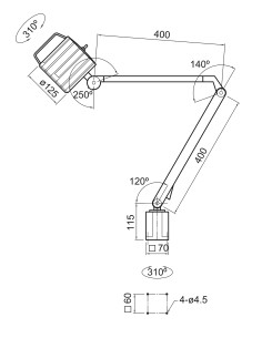 Lampa brat articulat Optimum pt iluminarea precisa 2