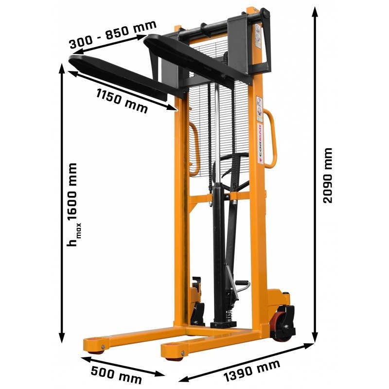 Stivuitor manual Cormak 2000kg cu furci reglabile