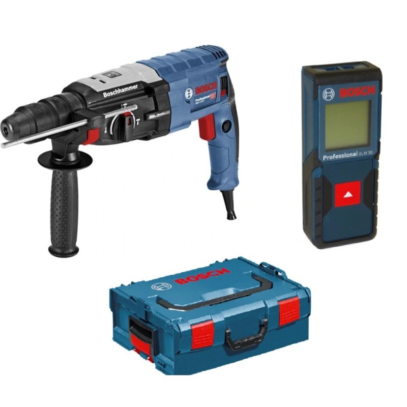 Cauti Bosch GBH 2-28 F Ciocan rotopercutor, 880W, SDS-plus + GLM 30 Telemetru cu laser + L-Boxx de la BOSCH