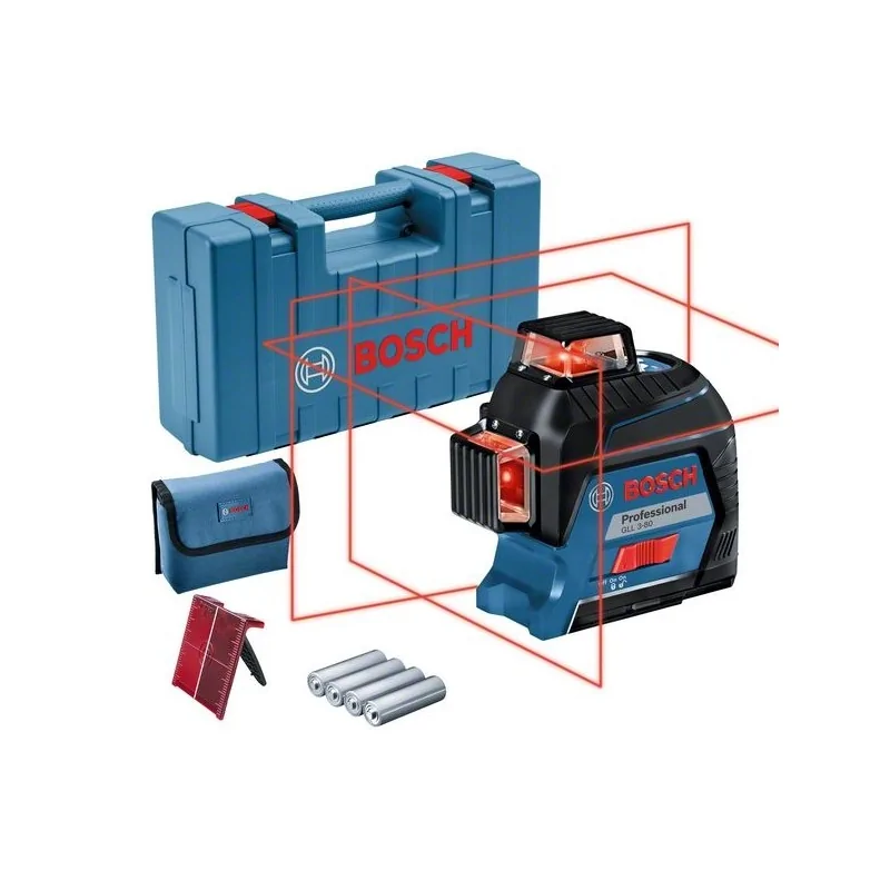 Bosch GLL 3-80 Nivela laser cu linii, 30m, receptor 120m, precizie 0.3 mm/m BOSCH - 1