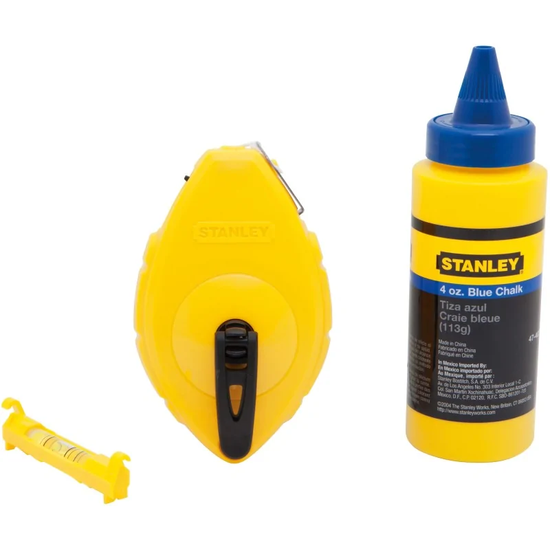 Stanley 0-47-443 Set sfoara de trasat opp din plastic abs 30m, creta albastra si nivela fir STANLEY - 1