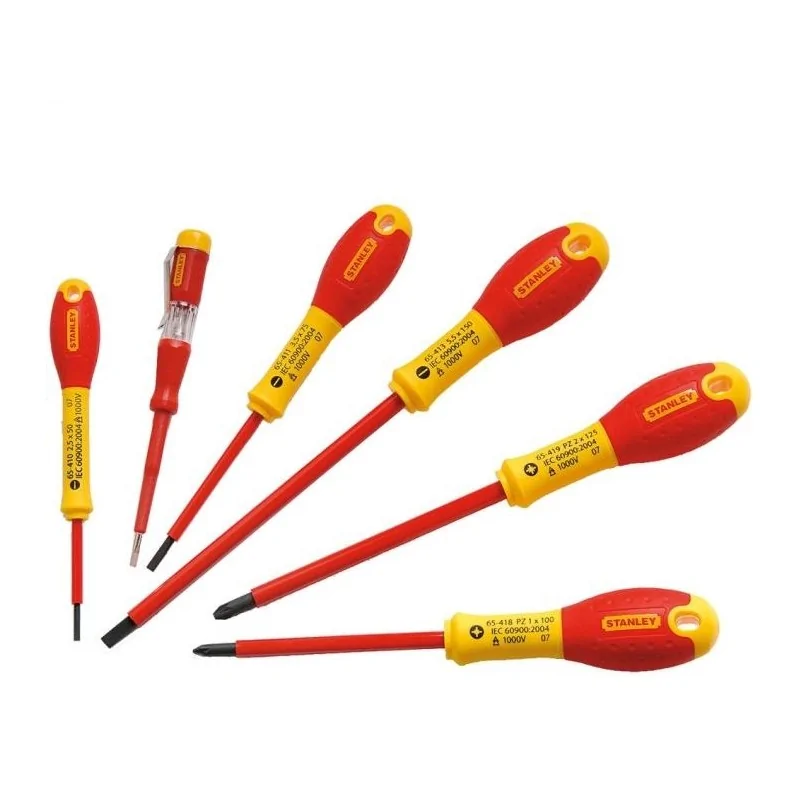 Stanley 0-65-443 Set 6 surubelnite FATMAX izolate VDE, drepte, PZ, tester de tensiune STANLEY - 1