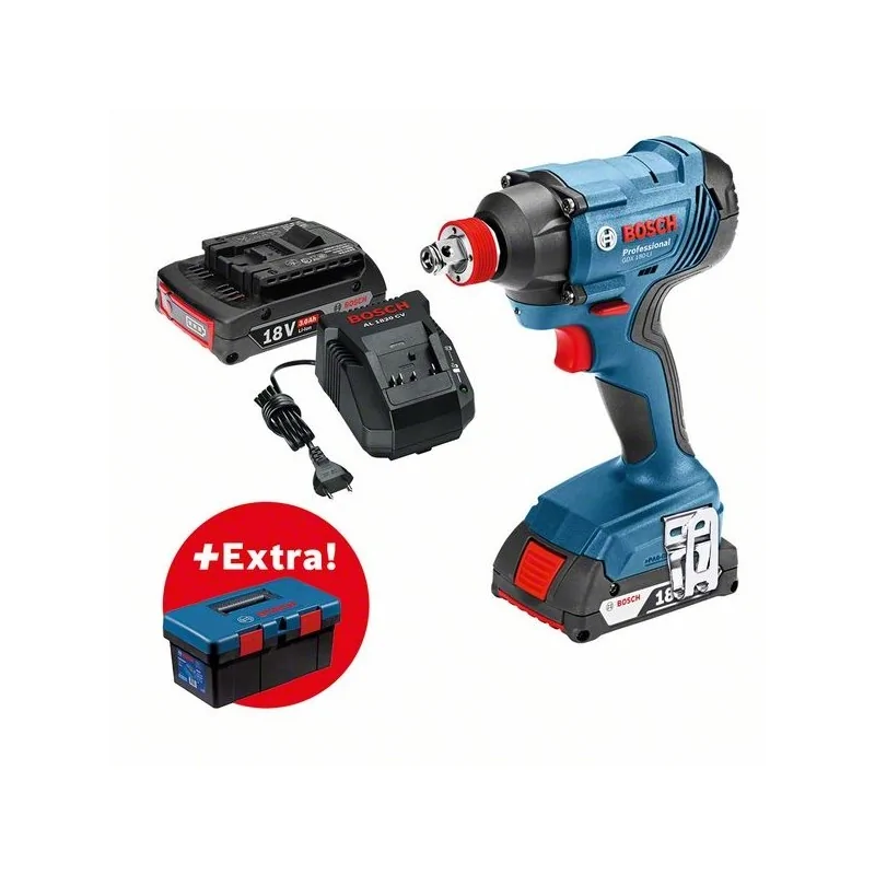 Bosch GDX 180-LI Masina de insurubat cu impact cu acumulator, 18V + 2 x Acumulatori GBA 18V 3.0Ah + Toolbox PRO BOSCH - 1