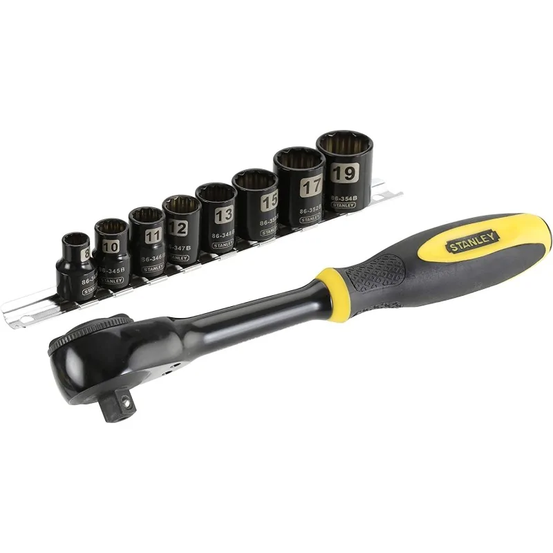 Stanley 0-94-606 Set 3/8 sfm de 9 tubulare cu clichet STANLEY - 1