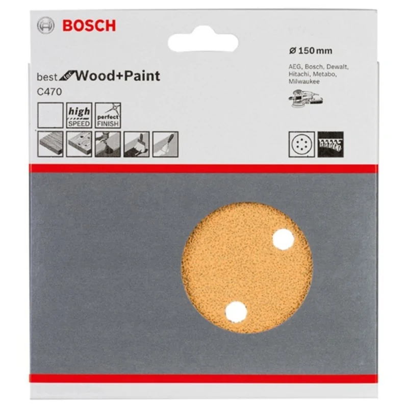 Foi abrazive C470 150mm, 80 set 5 buc. BOSCH - 1