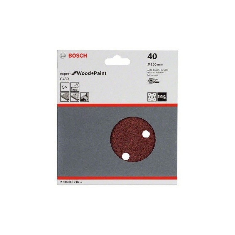 Foi abrazive C430 150mm, 40 set 5 buc. BOSCH - 1