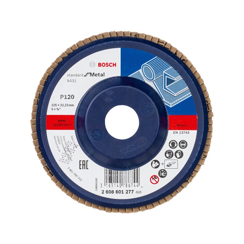 Disc de slefuire evantai X431, Standard for Metal 125mm, 22,23mm, 120 BOSCH - 1