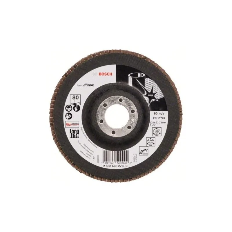 Disc de slefuire evantai Best for Inox 125mm, 22,23mm, 80 BOSCH - 1