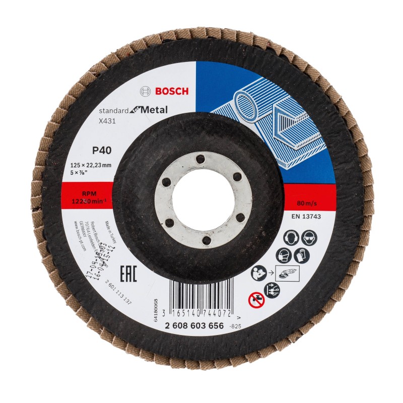 Disc de slefuire evantai X431, Standard for Metal 125mm, 22,23mm, 40 BOSCH - 1