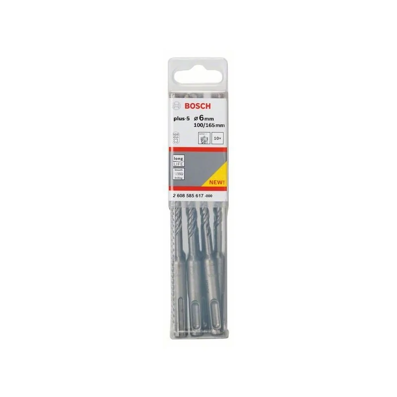 Burghiu pentru gaurire cu percutie SDS plus-5 6x100x165mm set 10 buc. BOSCH - 1