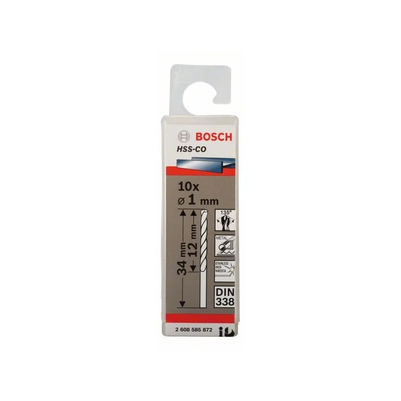 Burghie pentru metal HSS-Co DIN 338 1x12x34mm set 10 buc. BOSCH - 1