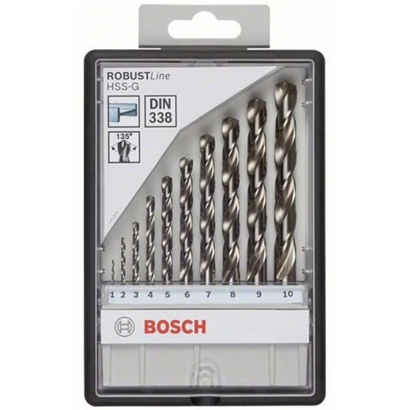 Set Robust Line burghie pentru metal HSS-G 135gr D1, 2, 3, 4, 5, 6, 7mm set 10 buc. BOSCH - 1