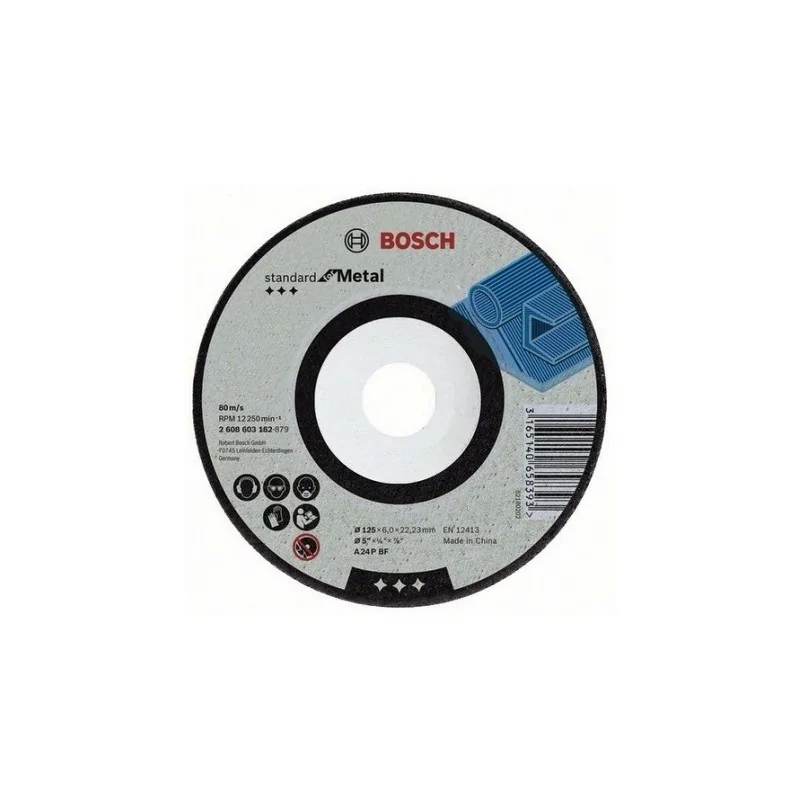 Disc de degrosare cu degajare Standard for Metal A 24 P BF, 125mm, 22,23mm, 6 BOSCH - 1