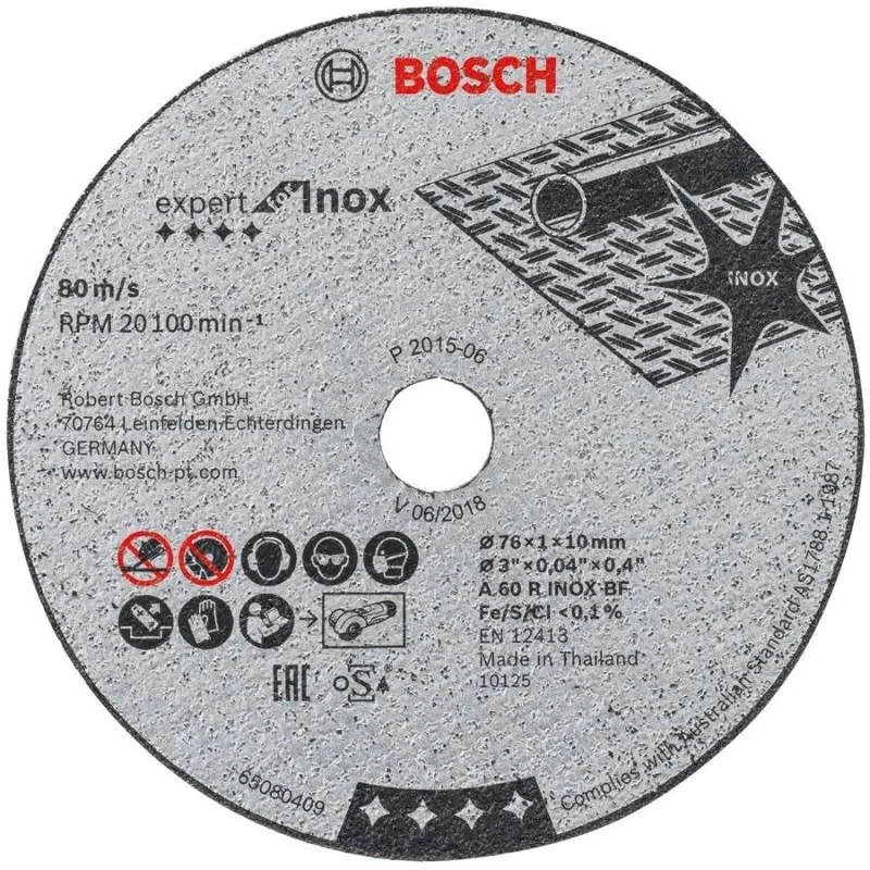 Disc de taiere Expert for Inox A 60 R INOX BF, 76mm 1mm 10mm set 5 buc. BOSCH - 1