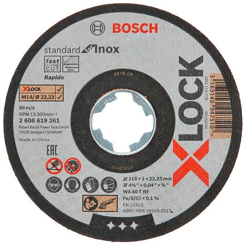 Disc X-LOCK Standard for Inox 115x1x22,23mm pentru taieturi drepte BOSCH - 1