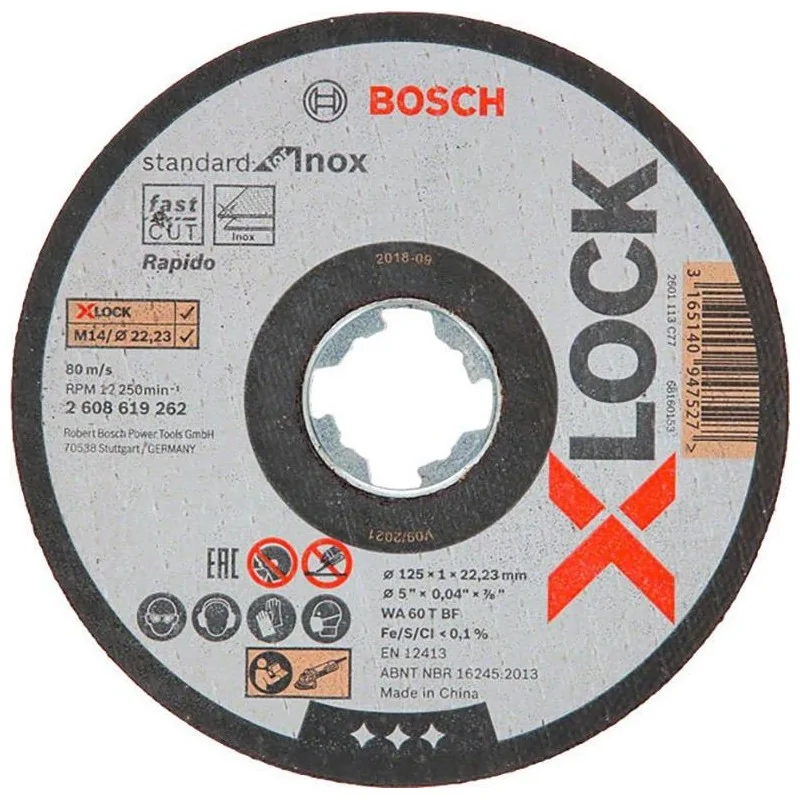 Disc X-LOCK Standard for Inox 125x1x22,23mm pentru taieturi drepte BOSCH - 1