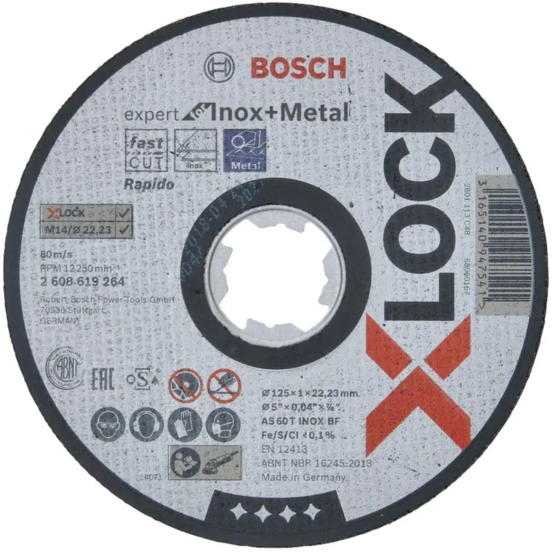 Disc X-LOCK Expert for Inox+Metal 125x1x22,23 pentru taieturi drepte AS 60 T INOX BF BOSCH - 1