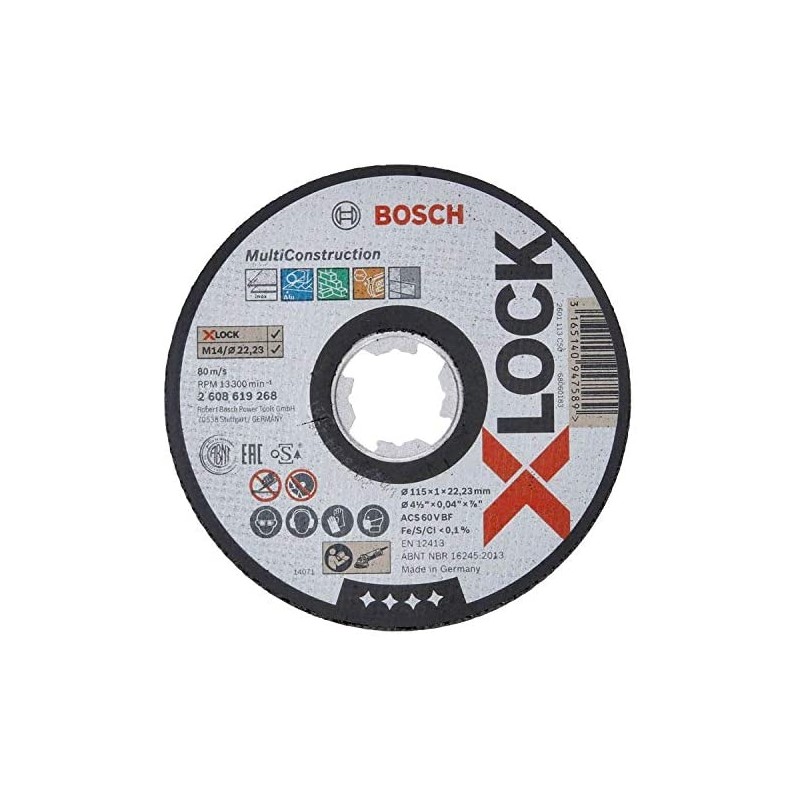 Disc X-LOCK Multi Material 115x1x22,23 pentru taieturi drepte ACS 60 V BF BOSCH - 1