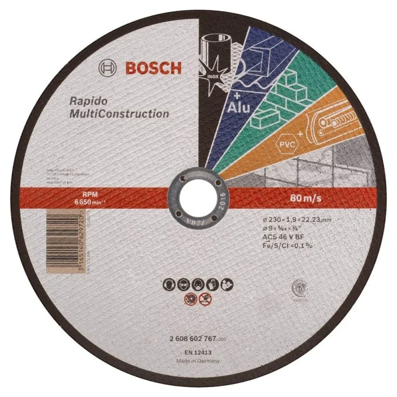 Disc taiere drept Rapido Multi Construction 230x1.9mm BOSCH - 1